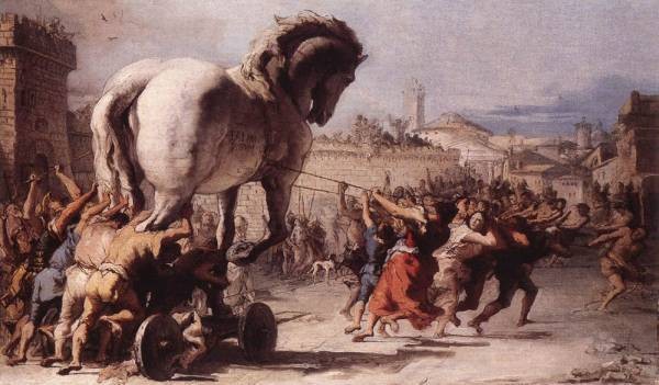 The Procession Of The Trojan Horse In Troy